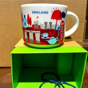 Starbucks England YOU ARE HERE YAH Christmas Ornament Mug 2oz Espresso Cup